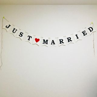 ガーランド just marr ied 結婚式 ハトメ付(ガーランド)