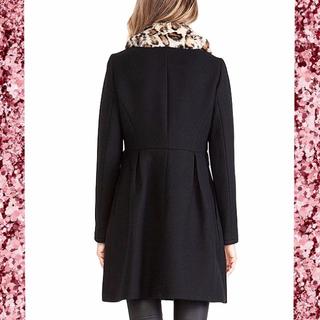 お値下◆新品正規品kate spadeケイトスペード/ファー襟付きドレスコート黒