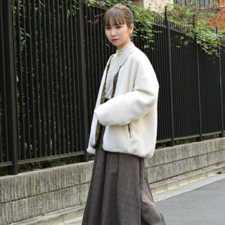 ダブルクローゼット(w closet)のw closet ボア×ひょうたんキルティングブルゾン(ブルゾン)