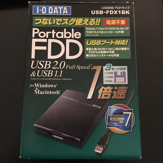 アイオーデータ(IODATA)のI-O DATA USB-FDX1BK USB 2.0 1倍速 FDドライブ(PC周辺機器)
