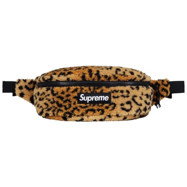 supreme Leopard Fleece Waist Bag