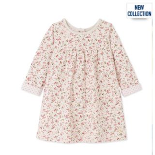 プチバトー(PETIT BATEAU)の17AW完売品 3ans プチバトー チュビック小花プリントワンピース(ワンピース)