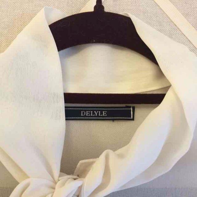 Delyle(デイライル)の❤DELYLE デイライル シフォン バイカラーブラウス シャツ 白黒 ホワイト レディースのトップス(シャツ/ブラウス(半袖/袖なし))の商品写真