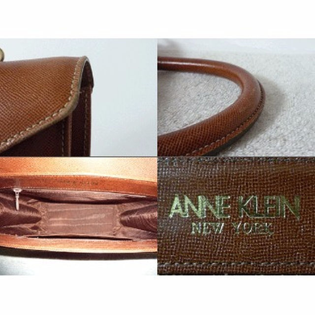 ANNE KLEIN(アンクライン)のアンクライン　ANNEKLEIN　レザー　ブラウン　茶　ハンドバッグ　レディース レディースのバッグ(ハンドバッグ)の商品写真