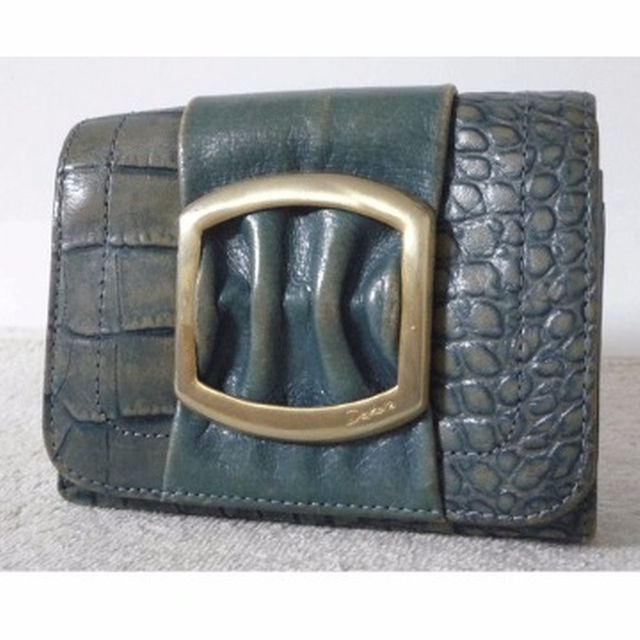 Dakota(ダコタ)のダコタ　Dakota　レザー　ブルー系　クロコ型押し　二つ折り　財布　ウォレット レディースのファッション小物(財布)の商品写真