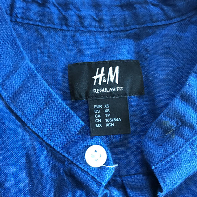 H&M(エイチアンドエム)のH&M ノーカラーリネンシャツ メンズのトップス(シャツ)の商品写真