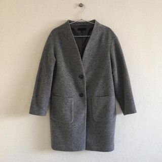 ユニクロ(UNIQLO)のユニクロ ウールブレンドビッグシルエットノーカラーコート XS(ノーカラージャケット)