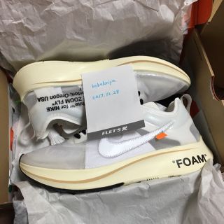 オフホワイト(OFF-WHITE)のOFF-WHITE×NIKE ZOOM FLY オフホワイト ズームフライ(スニーカー)