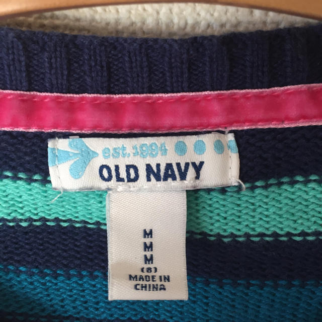 Old Navy(オールドネイビー)のOLDNAVYマルチカラーボーダーニットM120cm130cm キッズ/ベビー/マタニティのキッズ服女の子用(90cm~)(ニット)の商品写真