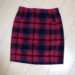 赤×紫×黒　チェック　スカート(ミニスカート)
