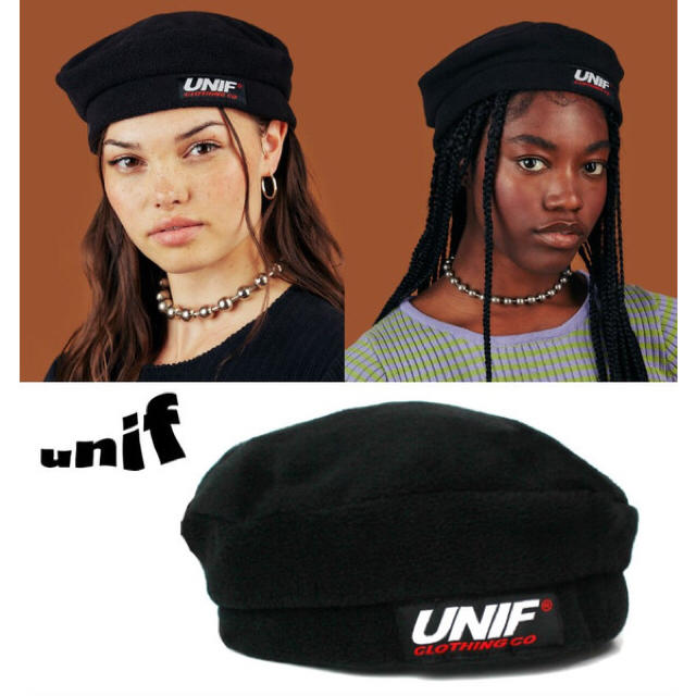 UNIF】90年代風♪ レトロ可愛い！ベレー帽☆ブラック