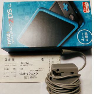 ニンテンドー2DS(ニンテンドー2DS)の★美品★　New ニンテンドー2DSLL　ブラック×ターコイズ　ゲーム　任天堂(携帯用ゲーム機本体)