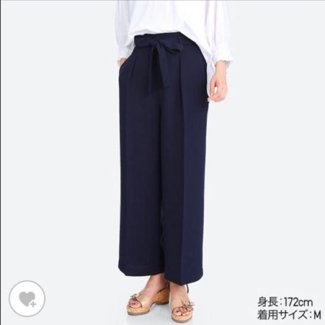 UNIQLO(ユニクロ)の新品 ユニクロ ハイウエストリボンワイドパンツ  レディースのパンツ(カジュアルパンツ)の商品写真