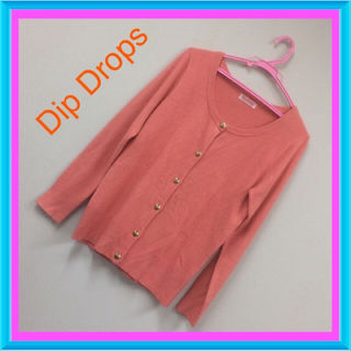 ディップドロップス(Dip Drops)のオレンジ♡ゴルードハート型ボタン(ニット/セーター)