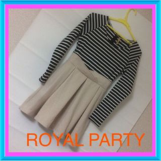 ロイヤルパーティー(ROYAL PARTY)のドッキング、ボーダー、フレアワンピ(ミニスカート)