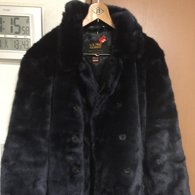 シュプリーム  15SS  Faux Fur Coat フェイクファーピーコート メンズ M