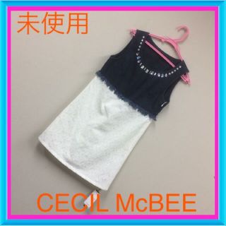 セシルマクビー(CECIL McBEE)の未使用♡デニムのドッキングワンピ(ミニワンピース)