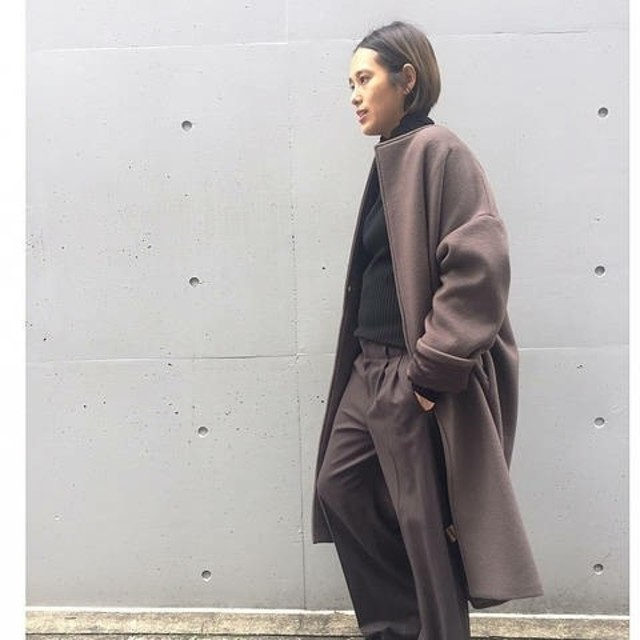 L'Appartement DEUXIEME CLASSE(アパルトモンドゥーズィエムクラス)のAP STUDIO Oversized LAMB Coat☆未使用 レディースのジャケット/アウター(ロングコート)の商品写真