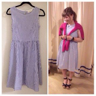 ダブルクローゼット(w closet)のダブルクローゼット♡ストライプワンピース(ひざ丈ワンピース)