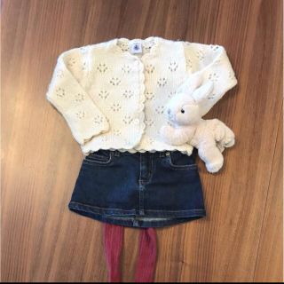 プチバトー(PETIT BATEAU)のみなみ様専用★プチバトーレース編みカーディガン♡18m81cm(カーディガン/ボレロ)