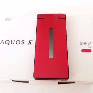 シャープ(SHARP)のSHARP AQUOS K SHF31 赤 au ガラホ(携帯電話本体)