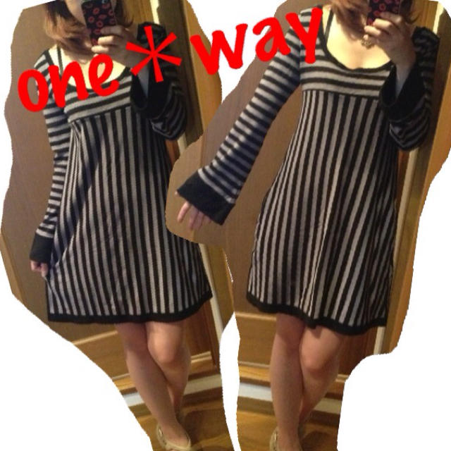 one*way(ワンウェイ)の♡one＊wayストライプワンピ♡ レディースのワンピース(ミニワンピース)の商品写真