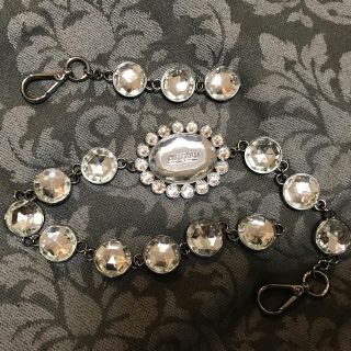 ミュウミュウ(miumiu)のmiumiu クリスタルチェーン 難あり(キーホルダー)