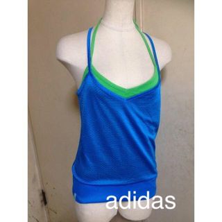 アディダス(adidas)のadidas◆ブルー＆グリーン◆レイヤード風キャミソール(キャミソール)