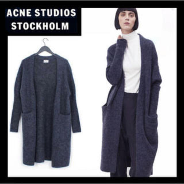 ACNE(アクネ)のアクネ ニット saayaa様専用モヘア ロングカーディガン ブルー ネイビー レディースのトップス(カーディガン)の商品写真