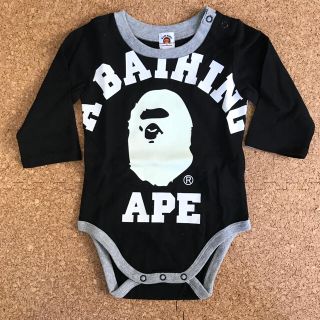 アベイシングエイプ(A BATHING APE)のBAPE KIDS 蓄光ロンパース 新品タグ付き(ロンパース)