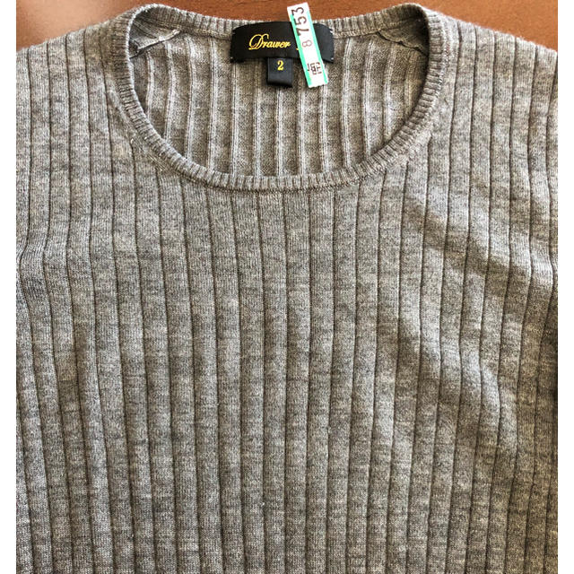 ドゥロワー💕カシミヤシルク18Gリブニット グレー