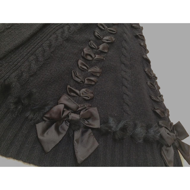 M'S GRACYエムズグレイシー♥︎リボン&ファーのケープ♥︎ポンチョアウター