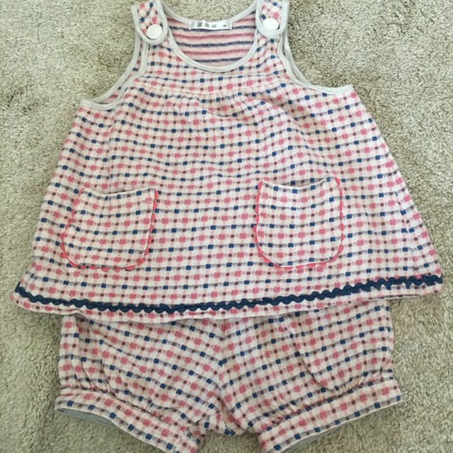 PETIT BATEAU(プチバトー)のトイトイトイ  セットアップ チュニック ブルマ 80 キッズ/ベビー/マタニティのベビー服(~85cm)(カバーオール)の商品写真