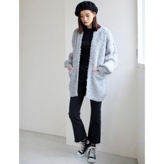 アズールバイマウジー(AZUL by moussy)の美品♡アズール♡ループ編み長袖ガウン♡マウジー/カーディガン/コート(カーディガン)