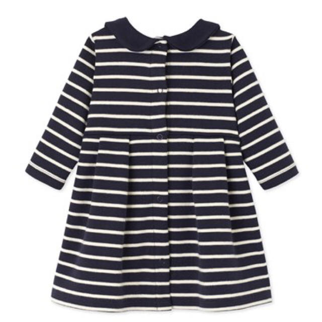 PETIT BATEAU(プチバトー)の新作☆36M プチバトー マリニエール衿つきワンピース キッズ/ベビー/マタニティのキッズ服女の子用(90cm~)(ワンピース)の商品写真