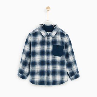 ザラキッズ(ZARA KIDS)のお値下げ ザラキッズ今期チェック柄シャツ(シャツ/カットソー)