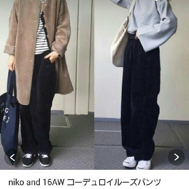 niko and...(ニコアンド)のコーデュロイルーズパンツ レディースのパンツ(カジュアルパンツ)の商品写真