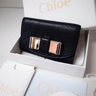 クロエ(Chloe)のえいこ様専用♡クロエ リリィ キーケース リボン 黒 バッグ 財布 小物(キーケース)