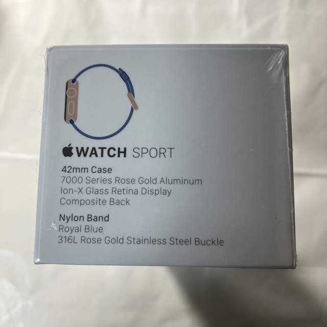 Apple Watch(アップルウォッチ)の新品未開封Apple Watch 42mm ローズアルミニとロイヤルブルー スマホ/家電/カメラのスマホアクセサリー(その他)の商品写真