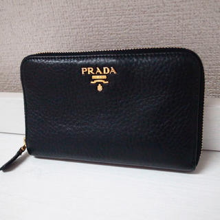 プラダ(PRADA)の正規品♡最安値♡プラダ ラウンドファスナー 財布 黒 レザー バッグ 小物(財布)