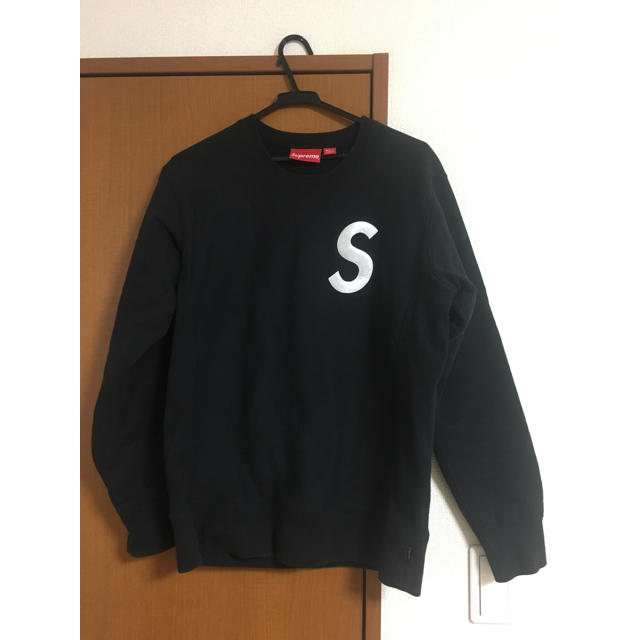 16aw supreme slogo スウェット黒　S