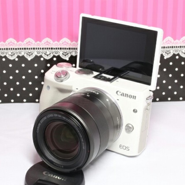 フリル限定特価❤自撮りに最適❤Wi-Fi搭載❤簡単転送❤Canon EOS M3