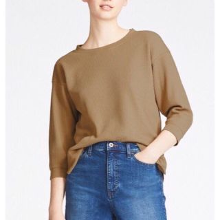 ユニクロ(UNIQLO)の新品 未使用 ユニクロ ワッフルクルーネックT(Tシャツ(長袖/七分))