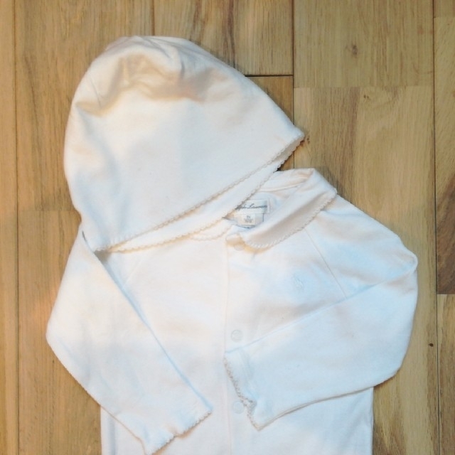 Ralph Lauren(ラルフローレン)のラルフローレン　ロンパース帽子セット キッズ/ベビー/マタニティのベビー服(~85cm)(ロンパース)の商品写真