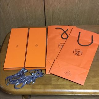 エルメス(Hermes)のエルメスネクタイのお箱二つ ショッパー、リボンのおまけ付！(ネクタイ)