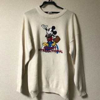 ディズニー(Disney)の☆ レア ディズニー ミッキー 刺繍 コットン ニット ☆(ニット/セーター)