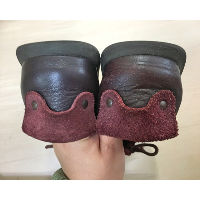 BIRKENSTOCK(ビルケンシュトック)のBIRKENSTOCK ワインカラー裏革レザー&ダークブラウンレザースニーカー レディースの靴/シューズ(スニーカー)の商品写真