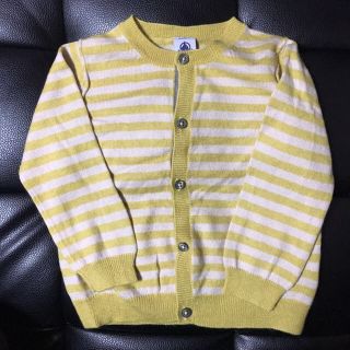 プチバトー(PETIT BATEAU)のサイズ80★プチバトー★カシミア混のボーダーカーディガン(カーディガン/ボレロ)