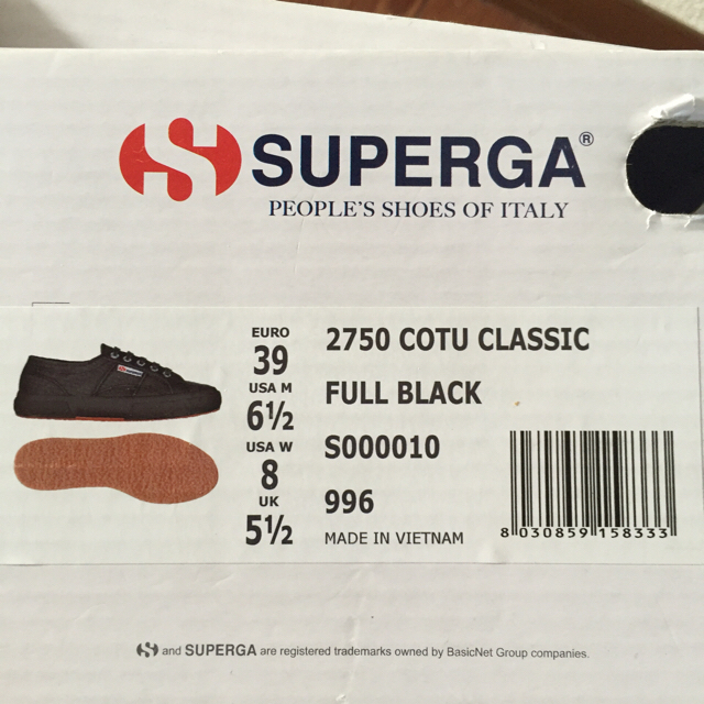 SUPERGA(スペルガ)の新品SUPERGAスペルガオールブラックスニーカー靴黒25cm レディースの靴/シューズ(スニーカー)の商品写真