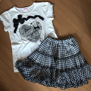 メゾピアノ(mezzo piano)のメゾピアノ   スカートとＴシャツ 2点セット(スカート)